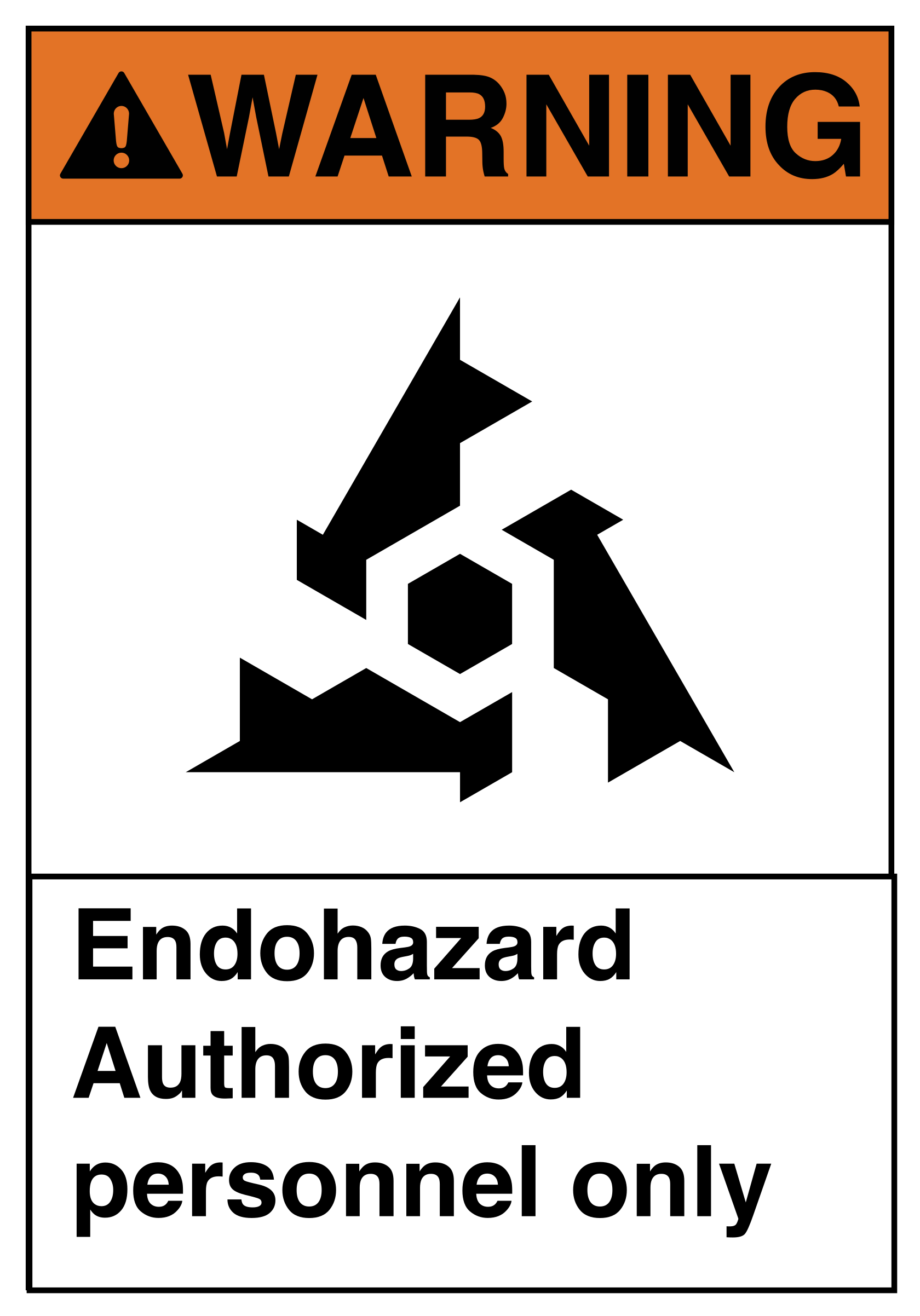EDC warning label in ANSI Z535 safety standard style